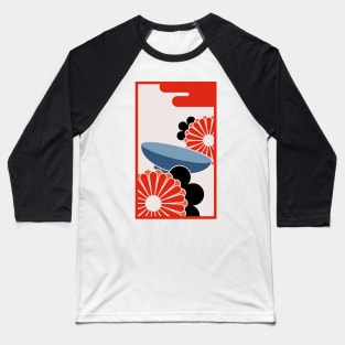 Chrysanthemum and Sake Cup Baseball T-Shirt